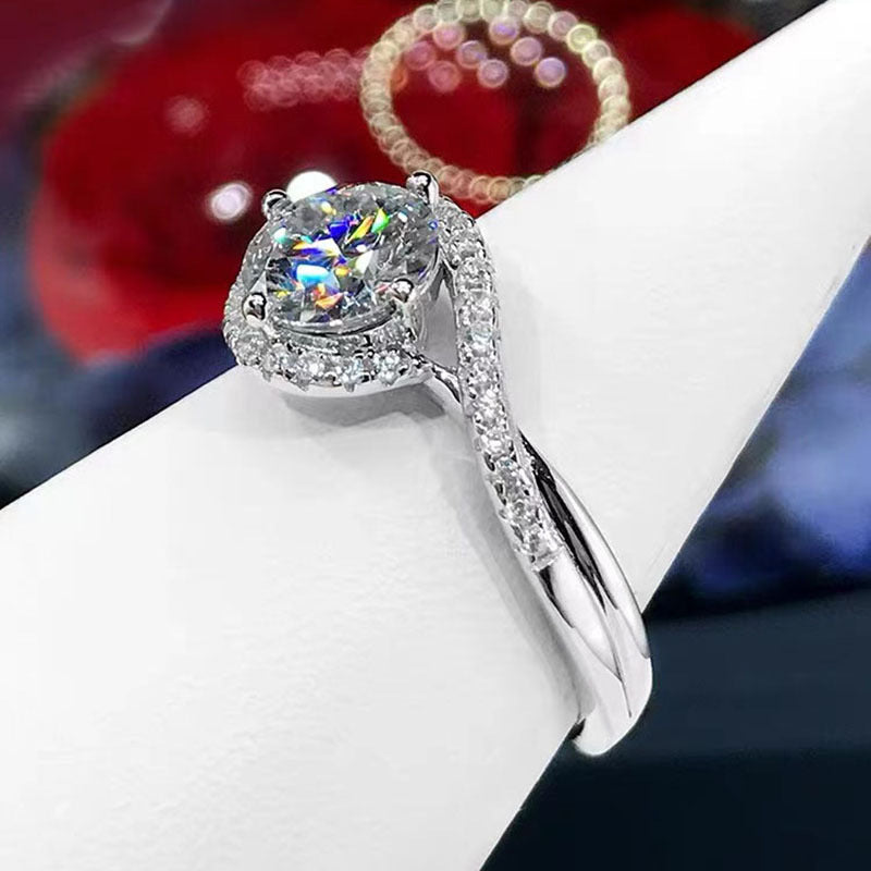 Eight Hearts And Eight Arrows Simulation Moissanite Ring