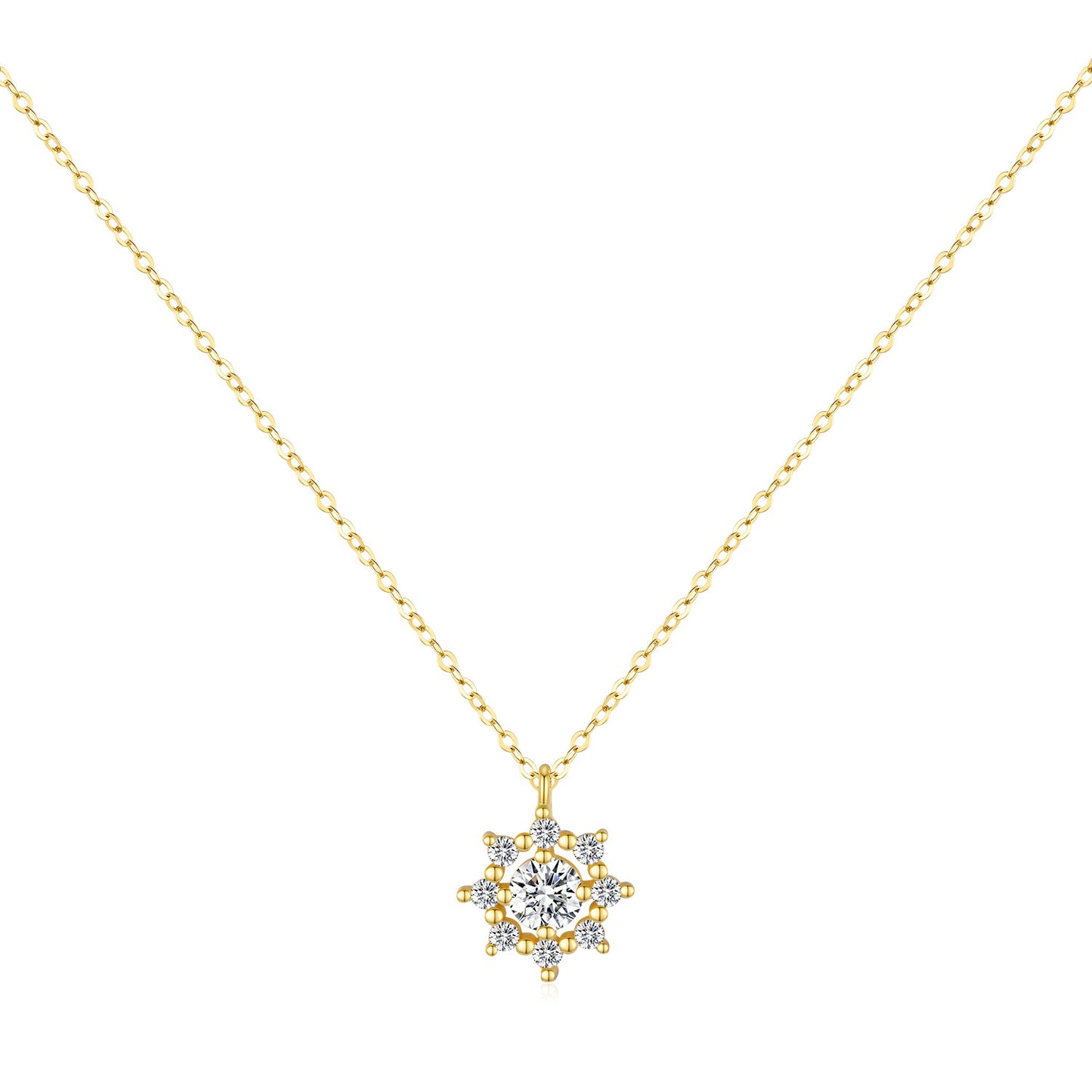 S925 Sterling Silver Snowflake Necklace