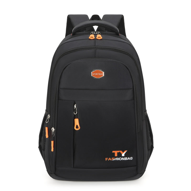 Men's Simple Solid Color Oxford Cloth Waterproof Backpack