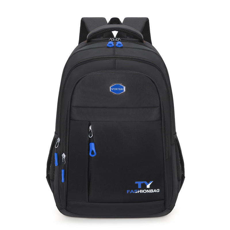 Men's Simple Solid Color Oxford Cloth Waterproof Backpack