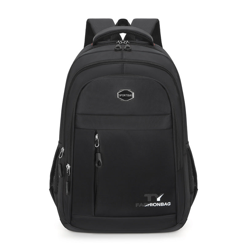 Men's Simple Solid Color Oxford Cloth Waterproof Backpack