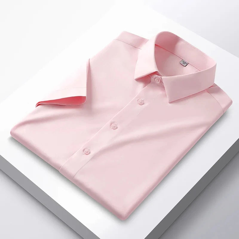 Men's Short Sleeve Non-Iron Anti-Wrinkle Business Casual Shirt (5XL)