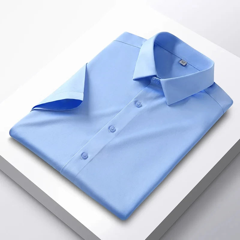 Men's Short Sleeve Non-Iron Anti-Wrinkle Business Casual Shirt (5XL)