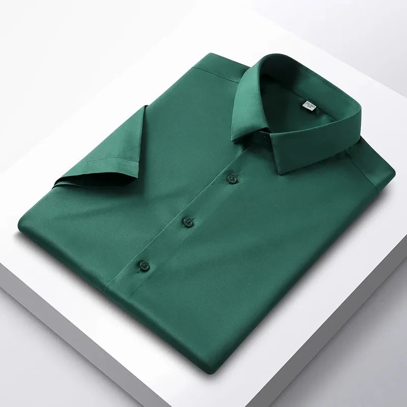 Men's Short Sleeve Non-Iron Anti-Wrinkle Business Casual Shirt (5XL)