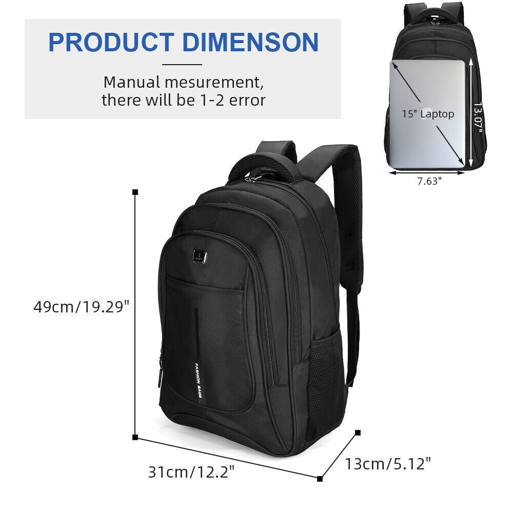 17.3 Men Women Laptop Backpack 40L Large Waterproof Rucksack Travel School Bag