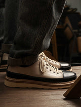 Vintage Vintage Handmade Board Shoes Genuine Leather Platform Casual Shoes