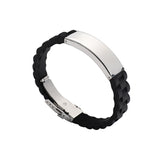 European And American Popular Trendy Jewelry Silicone Sports Men Simple Laser Sculpture Stainless Steel Bracelet