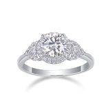 Luxury Fashion Large Diamond Wedding Ring With Moissanite Silver Ring