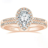 S925 Inlaid Water Drop Pear-shaped Zircon Women's Ring