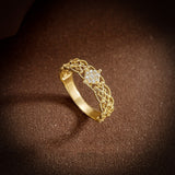 Pure 18K Jinrege Light Luxury Wide Version Fashion Ring