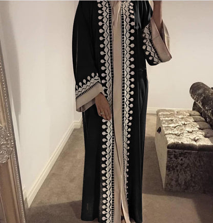 Middle Eastern Embroidered Cardigan Women's Robe