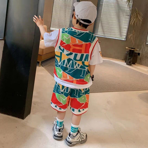 Children's Clothing Boy Suit Western Style Children's Sports Two-piece Suit