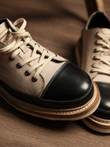 Vintage Vintage Handmade Board Shoes Genuine Leather Platform Casual Shoes