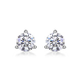 Freeze Frame Luxury Fashion Diamond Earrings Stud Set With Mosan Diamond Silver Jewelry