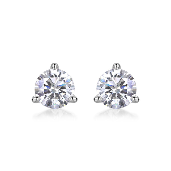 Freeze Frame Luxury Fashion Diamond Earrings Stud Set With Mosan Diamond Silver Jewelry