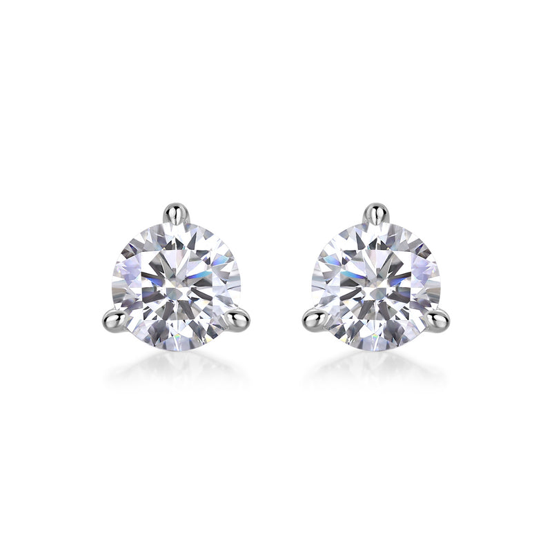 Freeze Frame Luxury Fashion Diamond Earrings Stud Set With Mosan Diamond Silver Jewelry