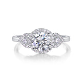 Luxury Fashion Large Diamond Wedding Ring With Moissanite Silver Ring