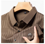 Autumn New Seamless Long-sleeved Men's Business Fashion Middle-aged Casual Shirt