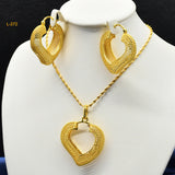 Alluvial Gold Twisted Geometric Necklace Earrings European And American