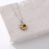 S925 Silver Sunflower Projection Necklace Women