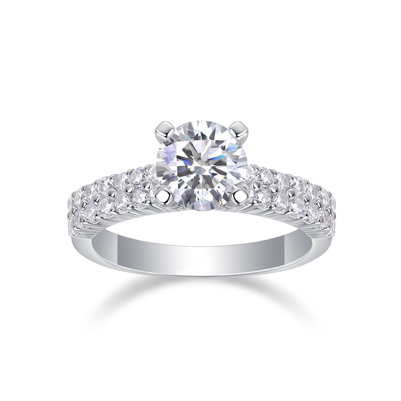 Arrange Large Diamond Rings, Wedding Rings, Luxury Fashion Set Moissanite Silver Rings