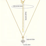 Women's Birthstone Necklace 14K Gold Plated Lucky Clover Pendant Necklace