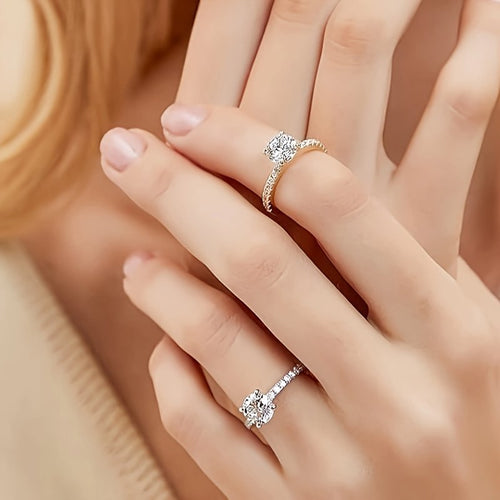 1.25 Carat Round Solitaire Cubic Zirconia Engagement Ring Halo Promise Ring