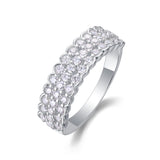 Multi-row Diamond Ring Luxury Fashion Set Moissanite Silver Ring