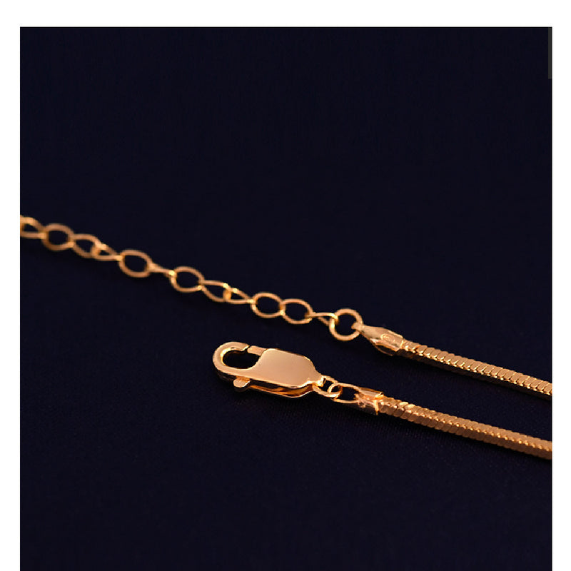 Snake Bone Chain Necklace For Women Square S925 Pure Silver Gold-plated