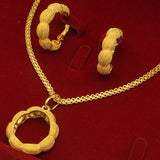 Alluvial Gold Twisted Geometric Necklace Earrings European And American