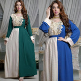 Embroidery Applique Muslim Tunic Robe Dress