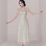 Small Group Temperament Patchwork Lace High Waisted Dress