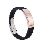 European And American Popular Trendy Jewelry Silicone Sports Men Simple Laser Sculpture Stainless Steel Bracelet