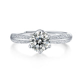 Moissanite Diamond Wedding Ring Luxury Fashion Silver Ring
