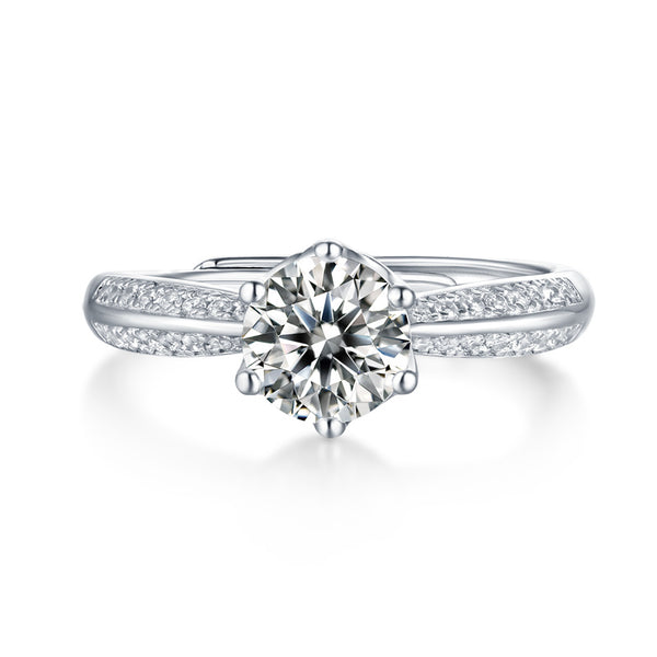 Moissanite Diamond Wedding Ring Luxury Fashion Silver Ring
