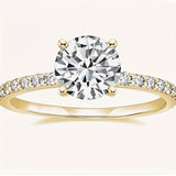 1.25 Carat Round Solitaire Cubic Zirconia Engagement Ring Halo Promise Ring