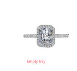 Women's Sterling Silver Moissanite Closed Ring