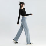 High Waist Slimming Narrow Version Straight-leg Pants Commuting Girl Pants