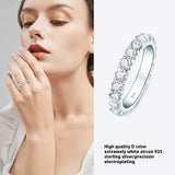 S925 Sterling Silver Zircon Row Diamond Ring