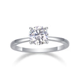 Classic 4 Prong Diamond Ring Luxury Fashion Set Moissanite Silver Ring