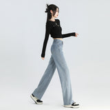 High Waist Slimming Narrow Version Straight-leg Pants Commuting Girl Pants