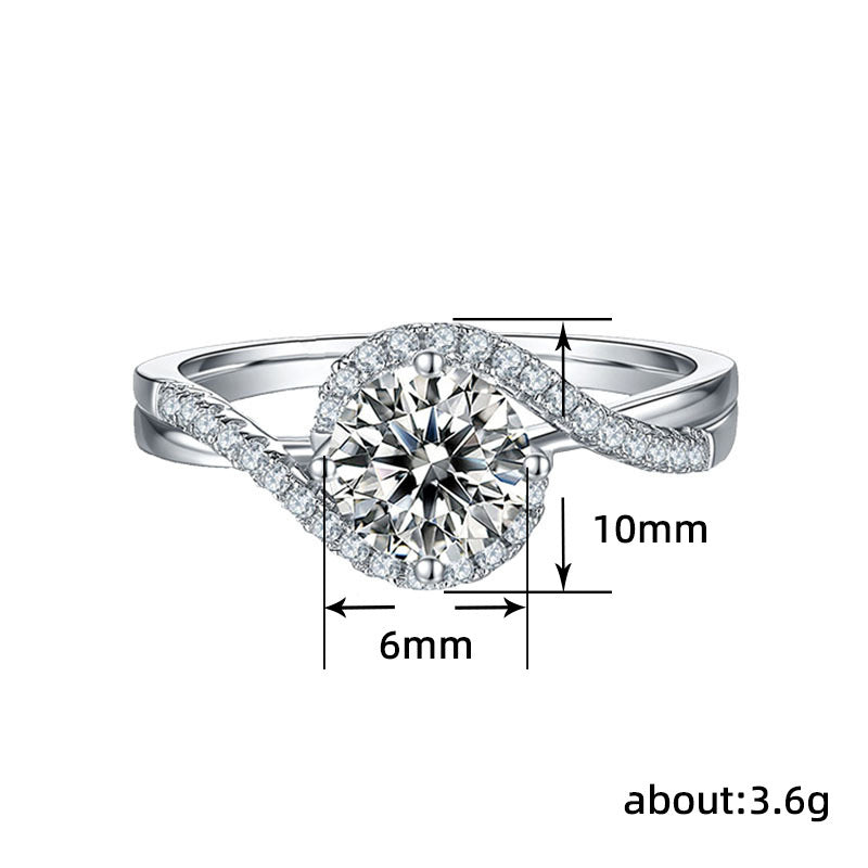 Eight Hearts And Eight Arrows Simulation Moissanite Ring