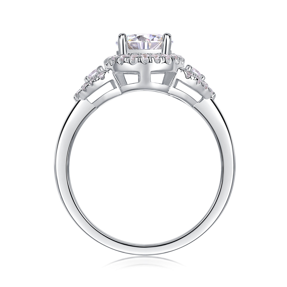 Luxury Fashion Large Diamond Wedding Ring With Moissanite Silver Ring