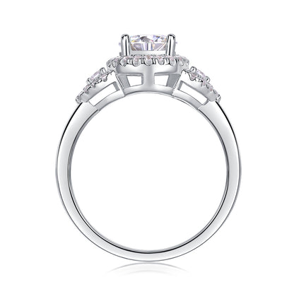 Luxury Fashion Large Diamond Wedding Ring With Moissanite Silver Ring