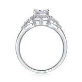 Luxury Fashion Large Diamond Wedding Ring With Moissanite Silver Ring