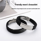 European And American Popular Trendy Jewelry Silicone Sports Men Simple Laser Sculpture Stainless Steel Bracelet