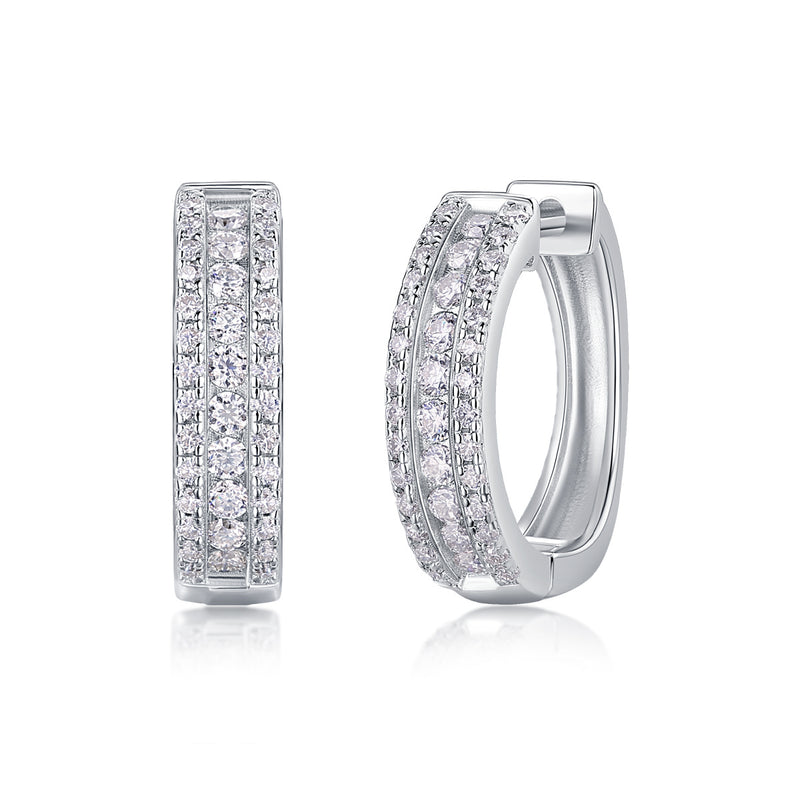 Splendid Night Luxury Fashion Diamond Earrings Stud Set With Mosan Diamond Silver Ornaments