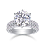 Arrange Large Diamond Rings Luxuriously And Fashionably Set With Moissanite Silver Rings