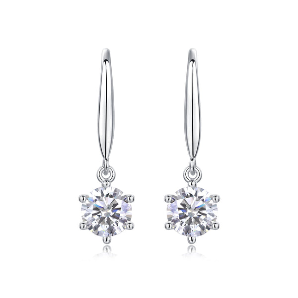 Jumping Wind Inlaid Moissanite Silver Earrings Luxury Fashion Diamond Earrings