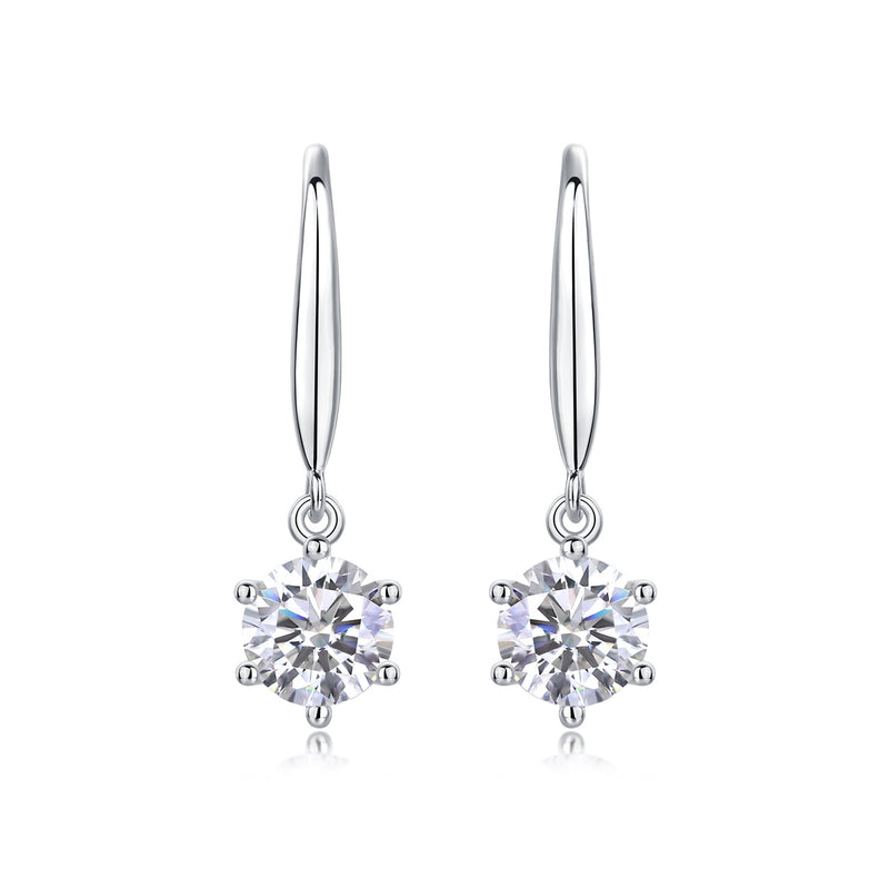 Jumping Wind Inlaid Moissanite Silver Earrings Luxury Fashion Diamond Earrings
